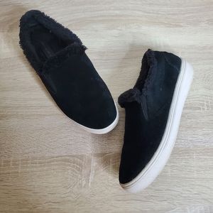 Steven Black Fleece Lined Slip On Sneakers, Size 7